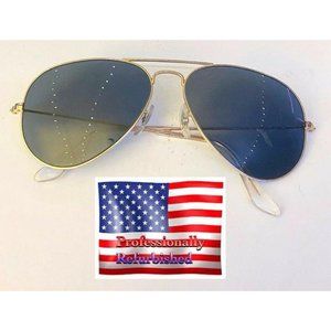 Ray Ban RB3025 Gold Aviator Sunglasses w New POLAR